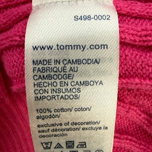 Tommy Hilfiger Pink Cable-Knit Short Sleeve Sweater Top - Picture 6 of 11